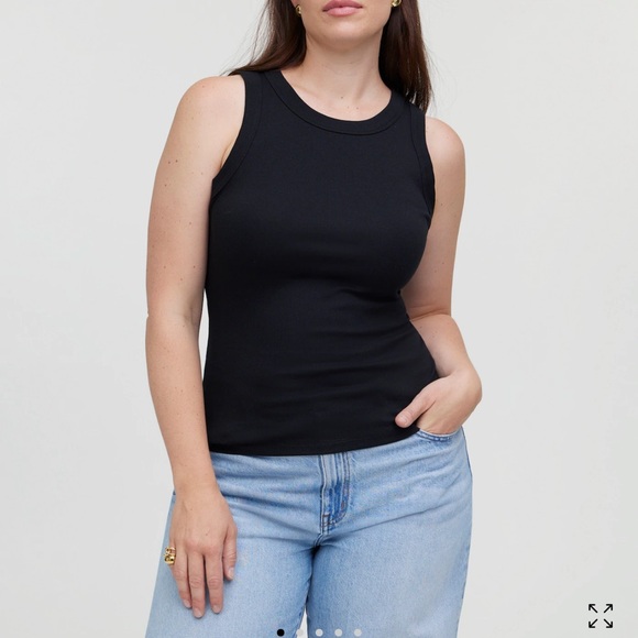 Madewell Tops - Madewell Supima Rib Cutaway Tank Black Size Small